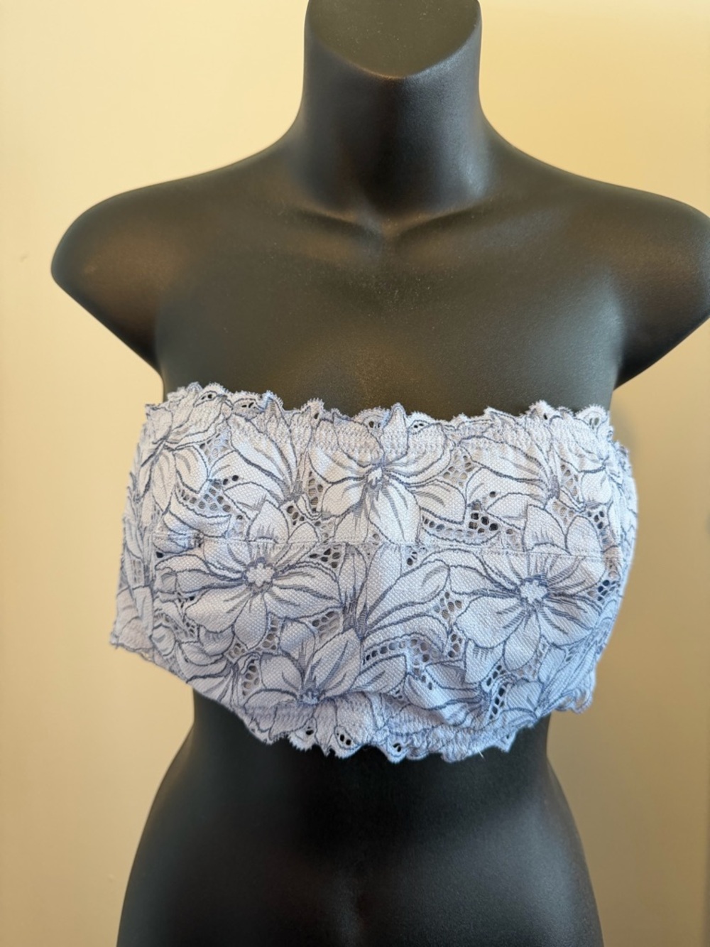 aerie Light Blue Floral Lace Bandeau Camisole